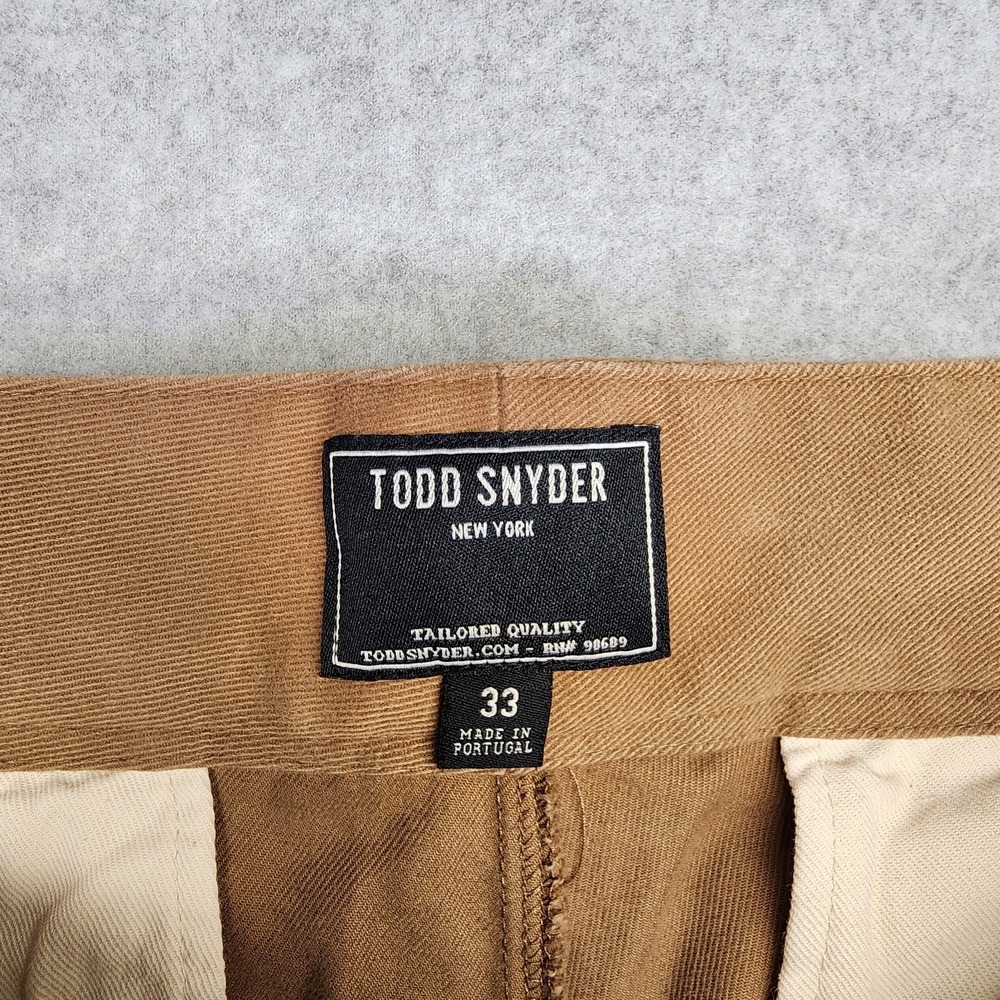 Todd Snyder Gurkha Trouser Pants Men 33x27 Brown Pleated Side Tab Brushed Cotton - Picture 8 of 11